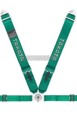 Takata Race 4 Point Harness Snap-On Green FIA Approved Trending