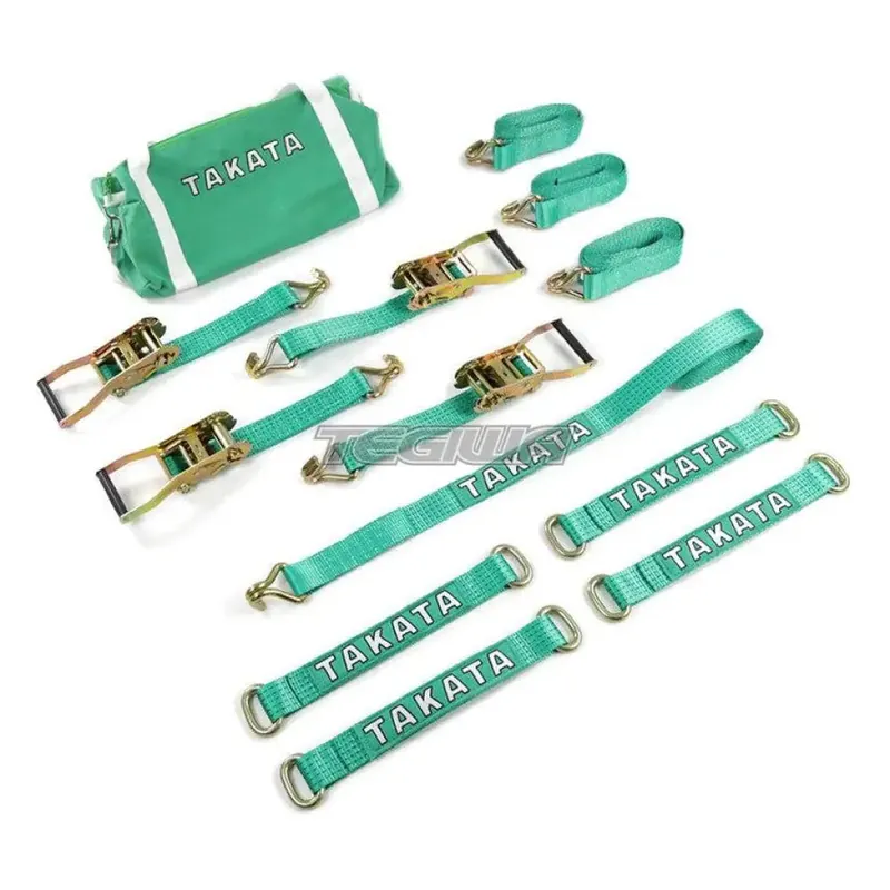 Luxury Takata Trailer Vehicle Tie Down Straps Set Green