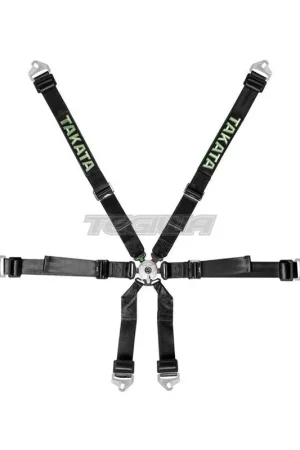 Takata Race 2x2 Harness Snap-On FHR Black - HANS Worldwide Shipping