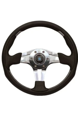 Buy Direct Nardi ND4 Leather Steering Wheel Black with Gloss Spokes 350mm