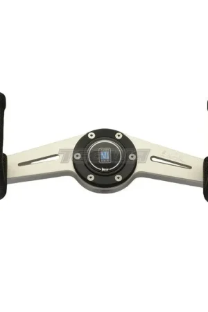 Nardi Two Spokes Leather Steering Wheel Black with White Spokes 330mm Price Cut