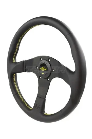 Personal Neo Actis Leather Steering Wheel Black with Yellow Stitching Budget