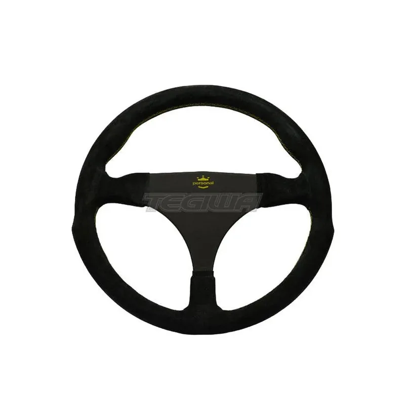 Personal Fitti Racing Suede Steering Wheel Black with Yellow Stitching Limited Offer