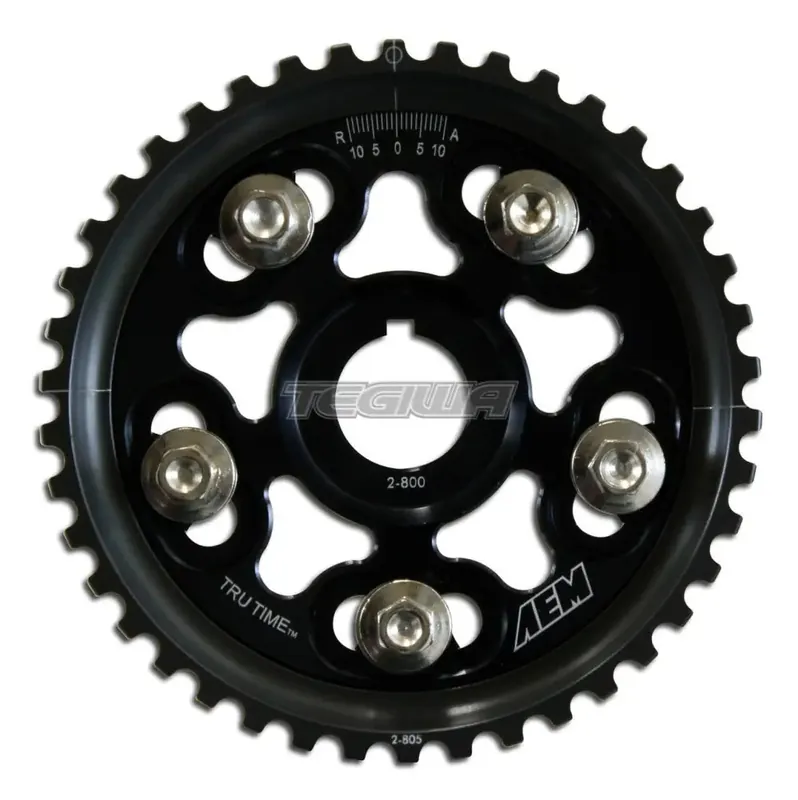 AEM Tru-Time Adjustable Cam Gear Black 5-Bolt Honda H-Series H22A1 H22 Viral