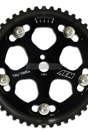 Genuine AEM Tru-Time Adjustable Cam Gear Black 5-Bolt Mitsubishi 4G63