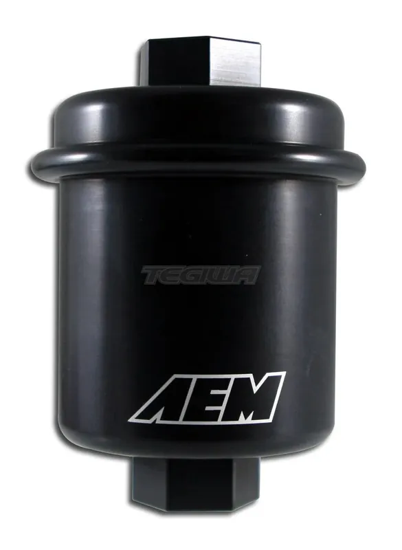 AEM High Volume Fuel Filter Black Honda Inlet 14mm x 1.5 Outlet 12mm x Affordable