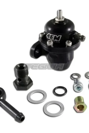 AEM Adjustable Fuel Pressure Regulator Black Honda Inline Flange 90 De Worldwide Shipping