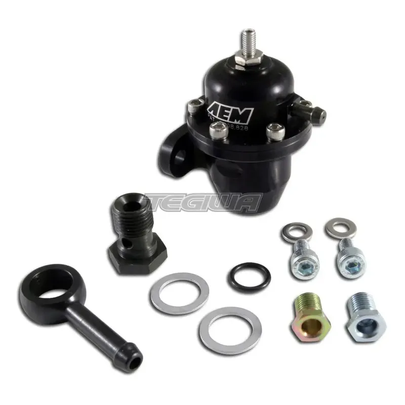 AEM Adjustable Fuel Pressure Regulator Black Honda Inline Flange 90 De Worldwide Shipping
