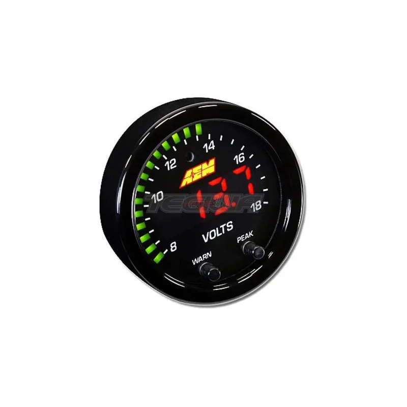 Must Have AEM X-Series Volt Gauge 8~18V Black Bezel and Black Faceplate