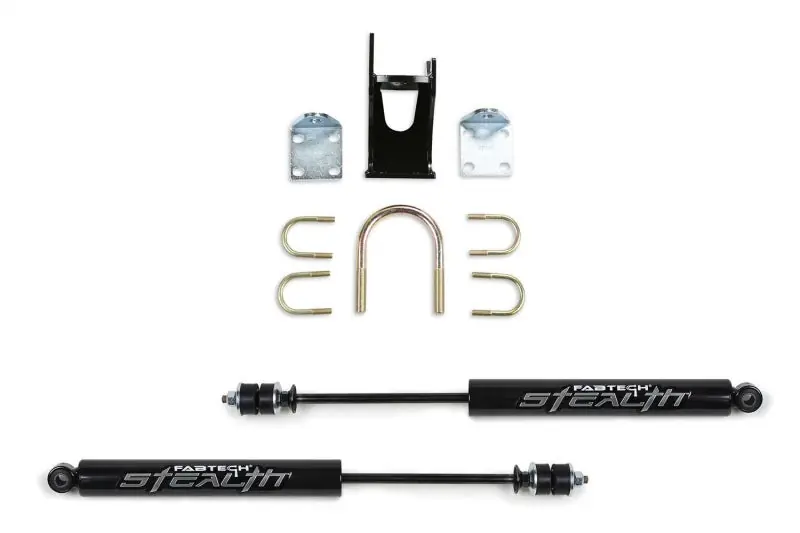 Fabtech 05-21 Ford F250/350 4WD Dual Stealth Steering Stabilizer Kit - Opposing Style Premium