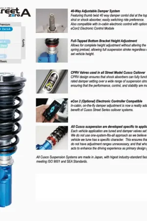 Bargain Cusco 2022+ Subaru WRX Street Zero-A Coilover Kit
