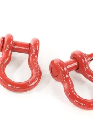 Warranty Included Rugged Ridge Red 3/4in D-Shackles