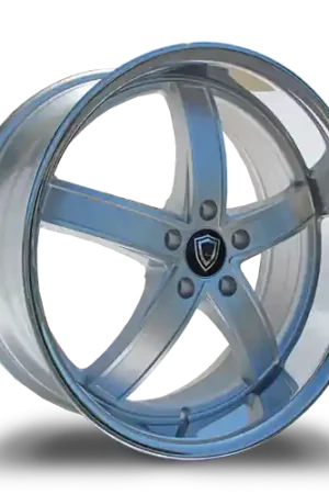 MARQUEE WHEELS M5330A 5x120 20x9+15 SILVER/ MACHINED/STAINLESS LIP Hassle-Free Returns