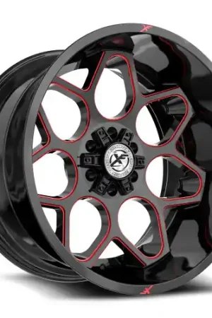 XF Off-Road XF-233 5x127/5x139.7 20x9 +0 Gloss Black & Red Milled Bulk Order