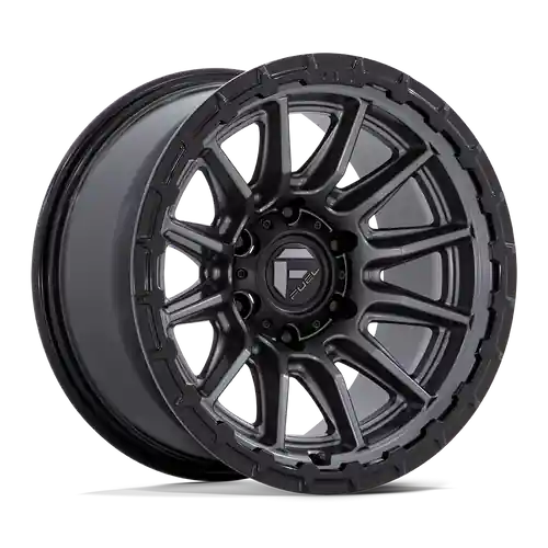 Grab Now Fuel 1PC FC866 PISTON 6X139.7 22x10 -18 MATTE GUNMETAL W/ GLOSS BLACK LIP