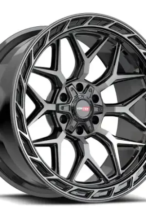 Shop Now Vortek VRP-504 6x135/6x139.7 20x9 +18 Black Diamond Cut With Dark Tint