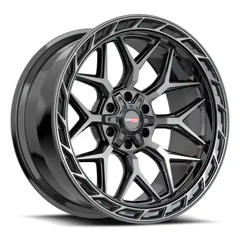 Shop Now Vortek VRP-504 6x135/6x139.7 20x9 +18 Black Diamond Cut With Dark Tint