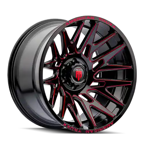 American Truxx Evolution AT1919 6x135 22x12-44 Black/Prizm/Red Top Rated