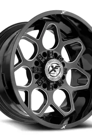 Direct From Factory XF Off-Road XF-233 8x165.1/8x170 20x10 -24 Gloss Black & Milled