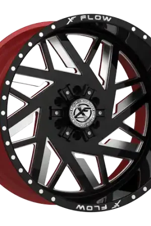 XFX Flow XFX-306 5x127/5x139.7 24x14 -76 Gloss Black & Milled With Red Inner Free Returns