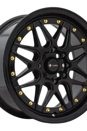 Shop Now Vors VR7 4x98 16x7  +38 All Black Gold Rivet