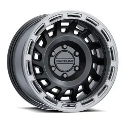Raceline 957BS Halo 6X135 17x9 -12 Black and Silver Lip Sale