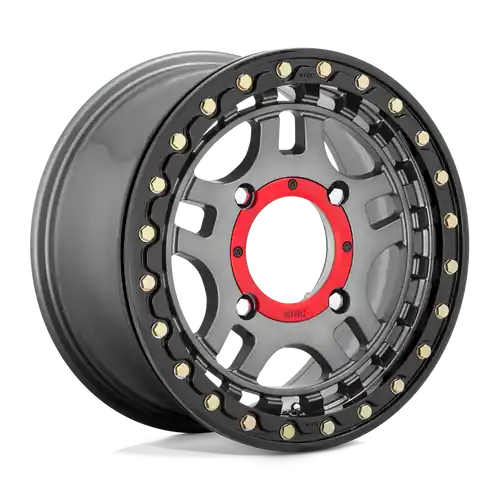 Big Sale KMC Powersports KS240 RECON BEADLOCK 4X156 15X7 +38 GUN METAL WITH GLOSS BLACK RING