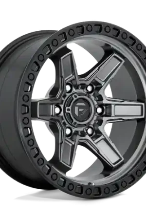 Fuel 1PC D698 KICKER 6X139.7 17X9 +1 MATTE GUN METAL BLACK BEAD RING Premium