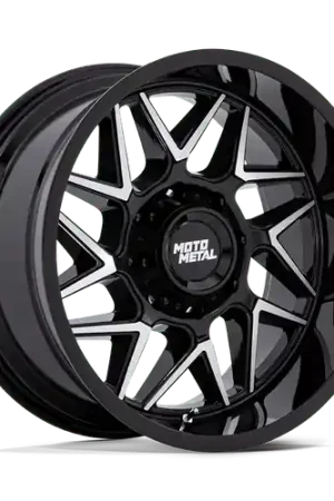 Moto Metal MO812 TURBINE 8X165.1 20x9 +20 GLOSS BLACK W/ MACHINED FACE Trusted Brand