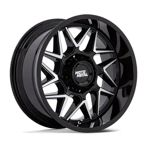 Moto Metal MO812 TURBINE 8X165.1 20x9 +20 GLOSS BLACK W/ MACHINED FACE Trusted Brand