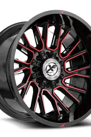 XF Off-Road XF-230 8x165.1/8x170 20x9 +12 Gloss Black & Red Machined Holiday Sale