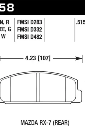 Warranty Included Hawk 84-91 Mazda RX-7 / 03-05 Mazda 6 Blue 9012 Race Rear Brake Pads — PMD Premier Motoring Development