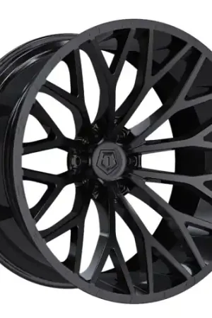 TIS 566B 6X135 18x9 +18 Gloss Black & Painted lip logo Buy Online