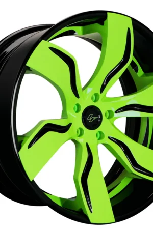 24" Lexani Forged Wheels LZ-765 Zagato Black with Lime Green Accents Rims Final Sale