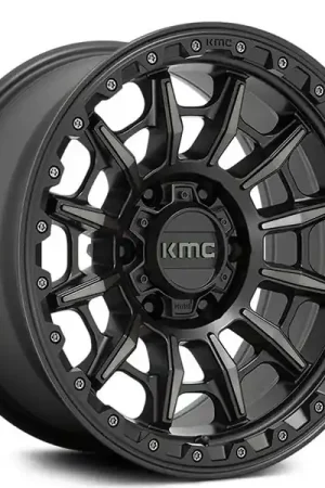 Bargain 17" KMC Wheels KM547 Carnage Satin Black with Gray Tint Off-Road Rims