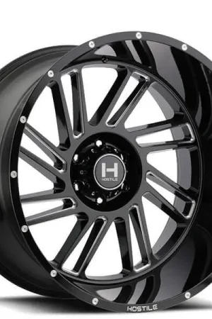 22" Hostile Wheels H110 Stryker Gloss Black with Milled Accents Off-Road Rims Trending