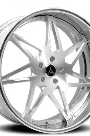 21" Artis Forged Wheels Nirvana Brushed Silver Face with Chrome Lip Rims Handmade