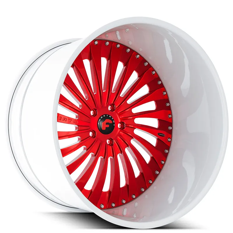 Time-Limited 24" Forgiato Wheels Autonomo-L Candy Red with White Lip Forged Rims