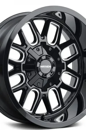 18" Mayhem Wheels 8107 Cogent Gloss Black with Milled Spokes Off-Road Rims Modern