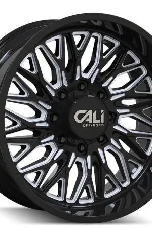 22" Cali Wheels 9118 Crusher Gloss Black with Milled Spokes Off-Road Rims While Supplies Last