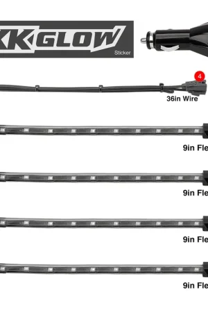 Limited Edition XK Glow 8-Inch Interior LED Accent Light Kit; Amber