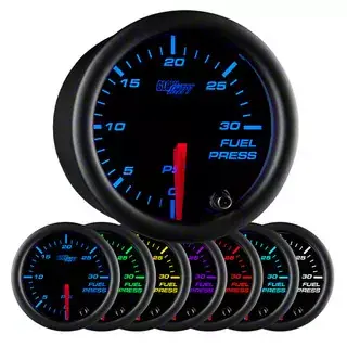 Bargain 30 PSI Fuel Pressure Gauge; Black 7 Color