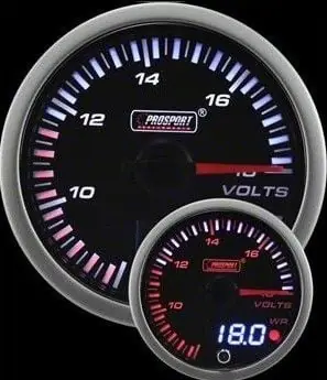 Factory Price Prosport 52mm JDM Series Dual Display Volt Gauge; Electrical; Amber/White