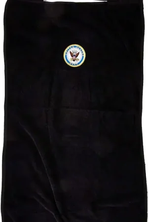 Low Price Seat Towel with US Navy Logo; Black