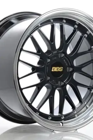 Best Price BBS LM 5x112 20x11 +24 Black w/ Blue Metallic Flake / Diamond Cut Lip