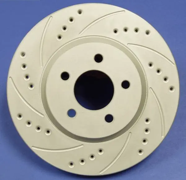 Last Chance Ford F450 SP Performance Cross Drilled and Slotted Vented Front Rotors - F54-128