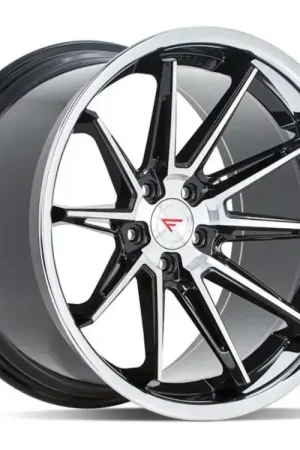 Final Sale Ferrada Wheels CM2 Machine Black with Chrome Lip Wheel; 22x9.5; 12mm Offset