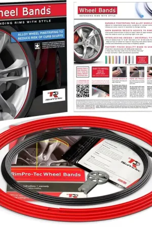 Buy Today RimPro-Tec 13 to 22-Inch Wheel Bands Kit with Red Insert; Red