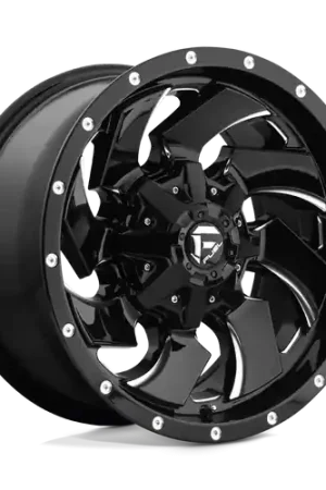 Fuel 1PC D574 CLEAVER 5X139.7/5X150 22X12 -44 GLOSS BLACK MILLED Best Price