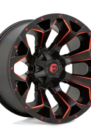 Fuel 1PC D787 ASSAULT 6X135/6X139.7 22X9.5 +20 MATTE BLACK RED MILLED Free Shipping